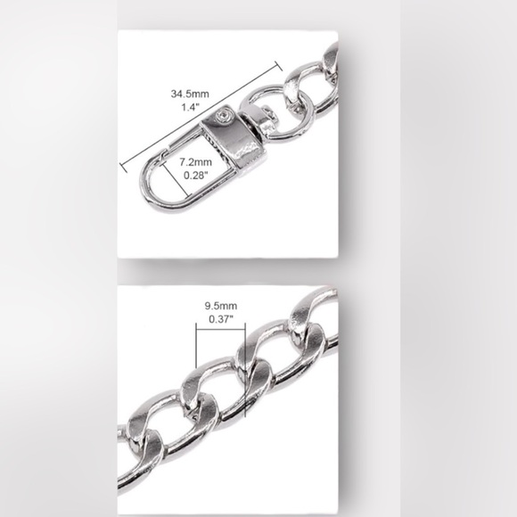 NEW 40” Silver-tone Flat Crossbody Chain with buckles - Picture 2 of 2
